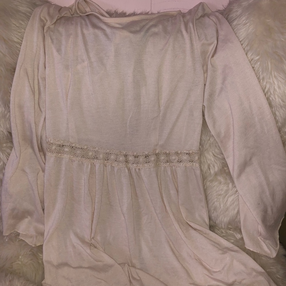 Cream dress with crochet detail